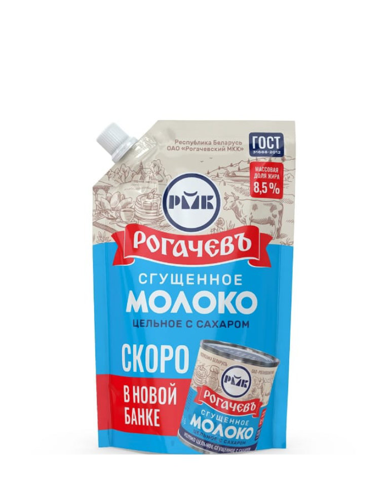 Молоко цельное сгущенное с сахаром 8,5% РОГАЧЕВЪ ПК 270 гр. 1*24 шт., шт.