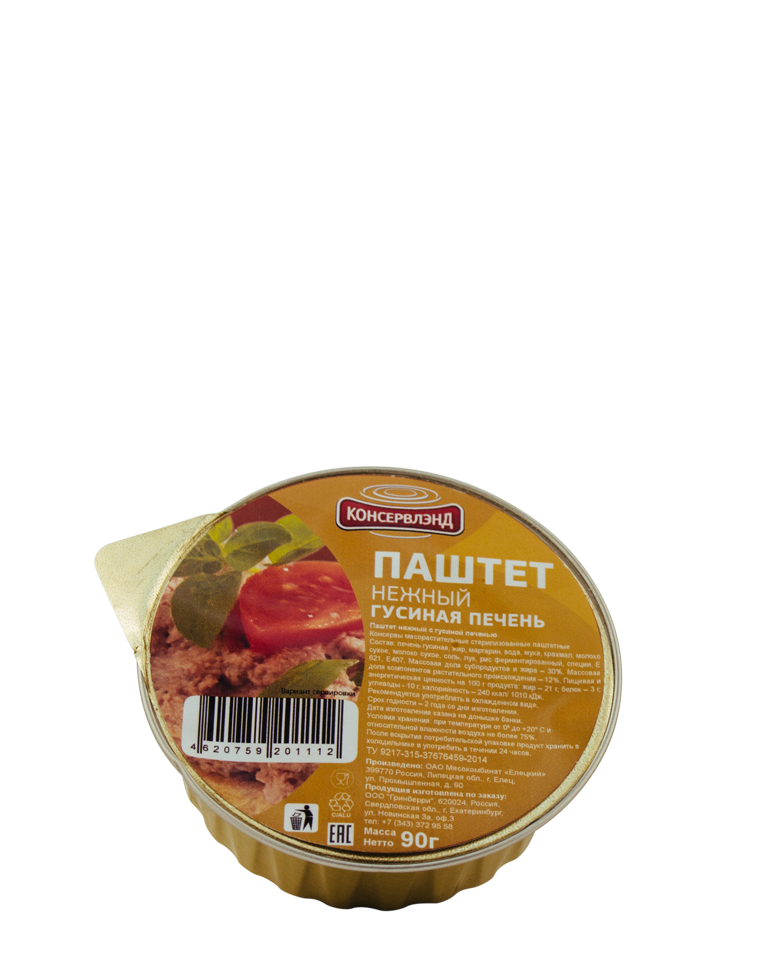 Паштет нежный с гусиной печенью КОНСЕРВЛЭНД 90 г
