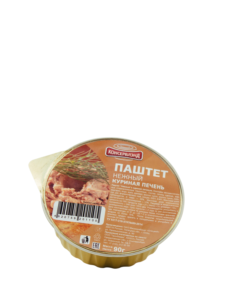 Паштет нежный с куриной печенью КОНСЕРВЛЭНД 90 г