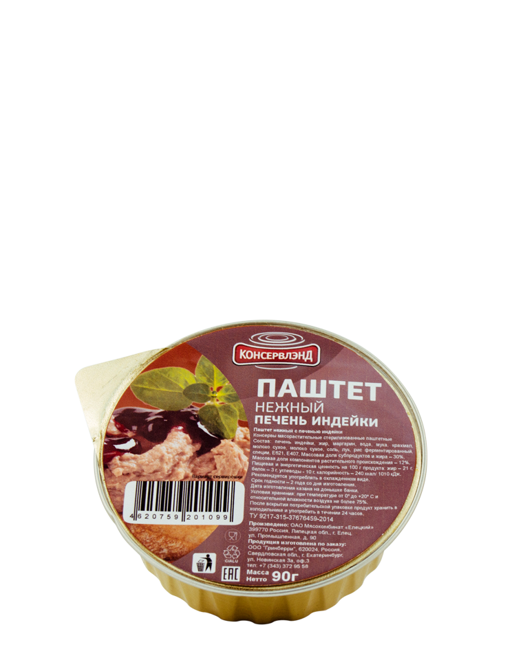 Паштет нежный с печенью индейки КОНСЕРВЛЭНД 90 г