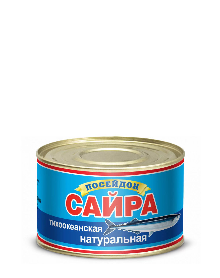 Сайра натуральная ПОСЕЙДОН (ЮМРФ) 230 г. 1*24 шт.(К873)