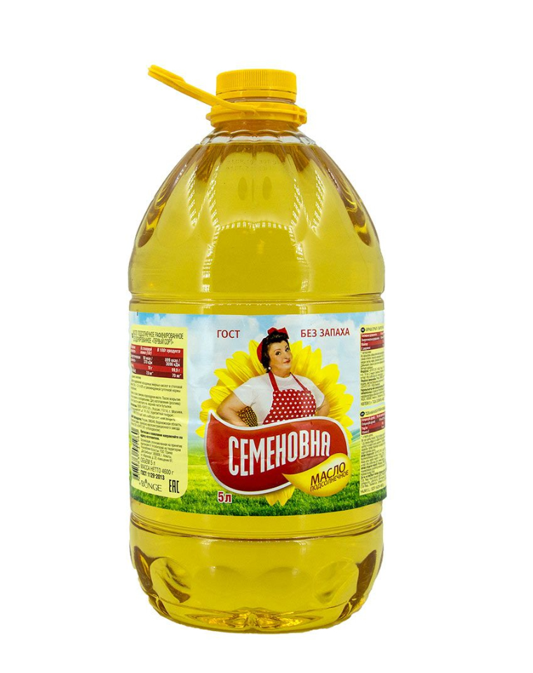 СЕМЁНОВНА масло подсолнечное рафинированное 5 л. 1*3 шт.