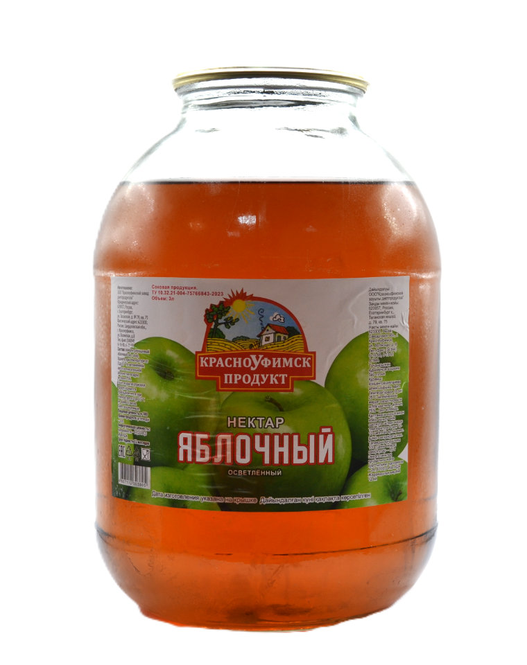 Нектар яблочный осветленный  3л. 1*4 шт.с/б, шт.