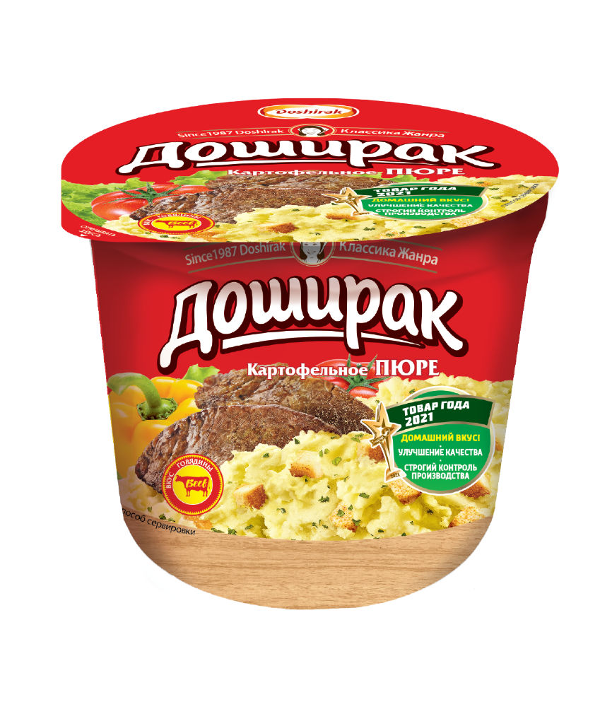 Пюре картофельное б/п ДОШИРАК со вкусом мяса  40 г.