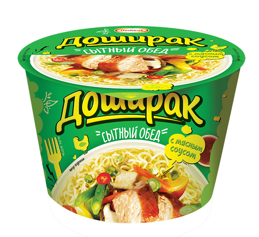 Лапша б/п СЫТНЫЙ ОБЕД ДОШИРАК курица 110 г.