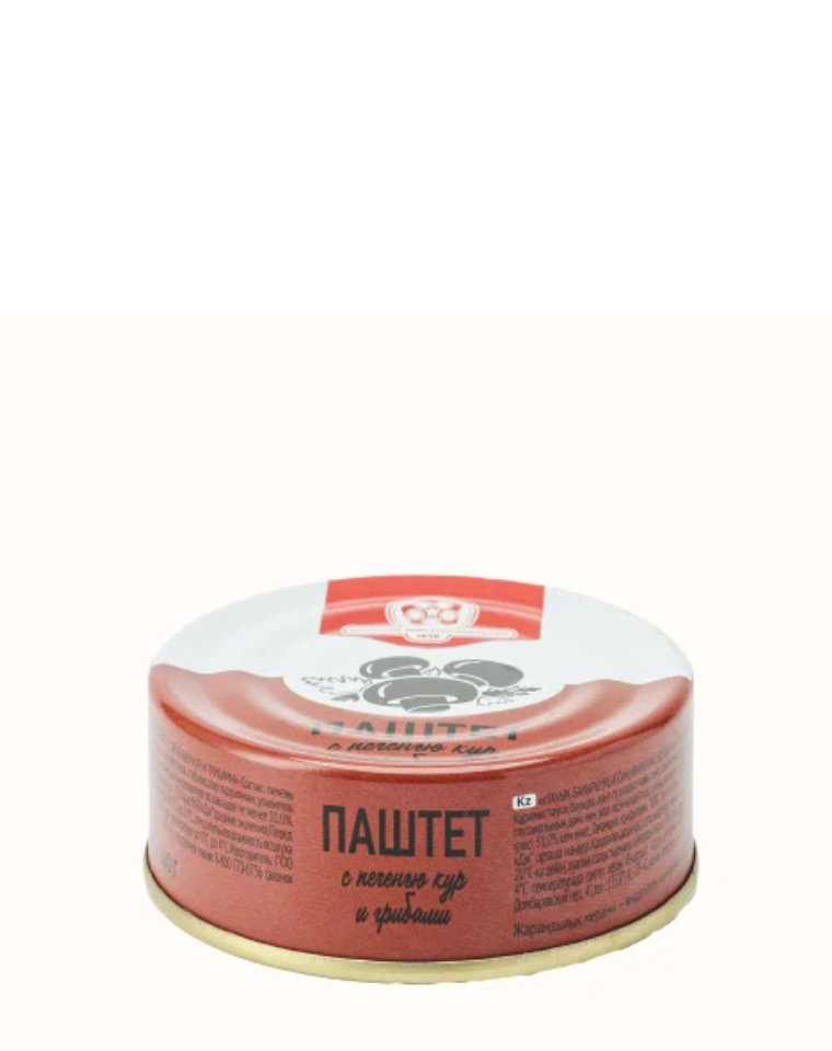 Паштет с печенью кур и грибами 100 г. 1*20 шт.