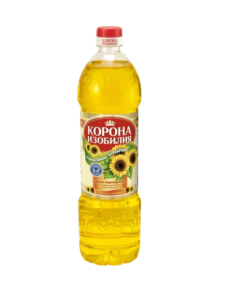 КОРОНА ИЗОБИЛИЯ масло подсолнечное нерафинированное 0,87 л. 1*15 шт.