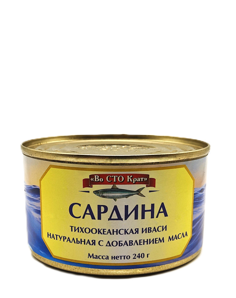 Сардина ИВАСИ с добавлением масла ГОСТ 240г №5 ВСК 1*48 шт.